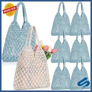 8 Pack Crochet Tote Bags Bohemian Beach Bags Bulk Bridesmaid Gifts